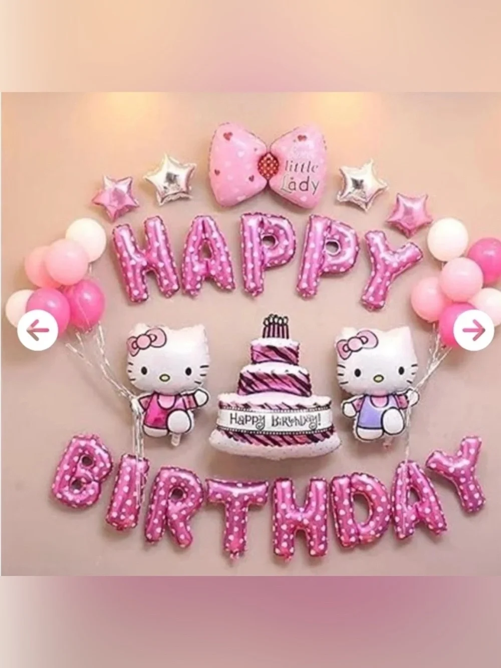 Hello Kitty Pink Birthday Balloons Banner Party Supplies Decorations NWT
